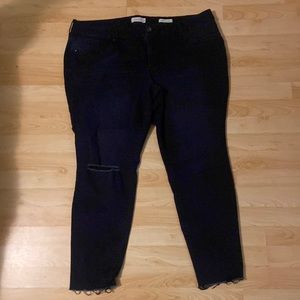 Jessica Simpson 22W dark blue jeans Straight leg with fringe detail at the ankle